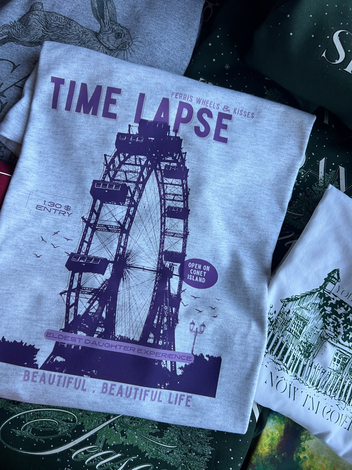 ferries wheels and lilacs sweater
