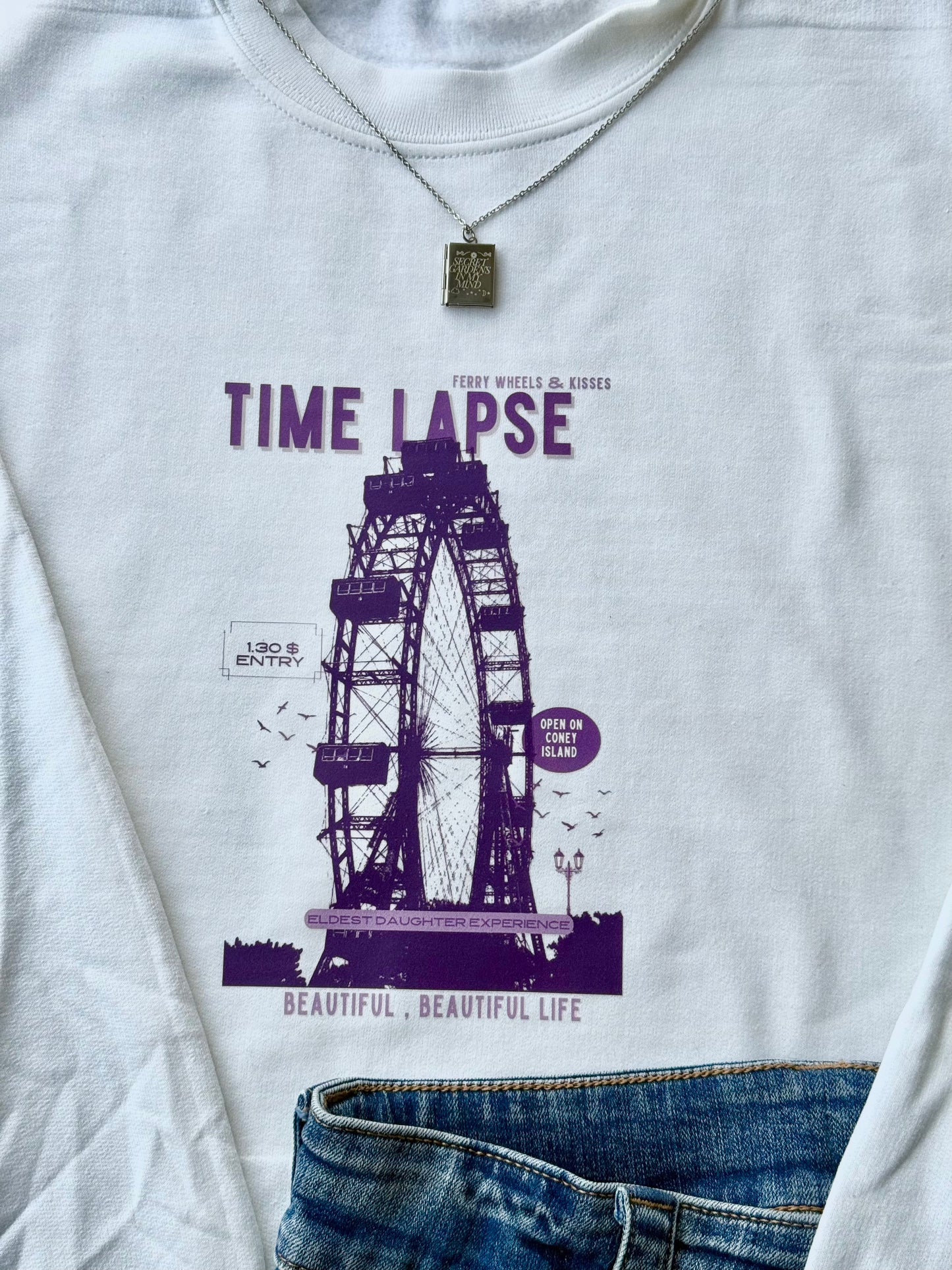 ferries wheels and lilacs sweater